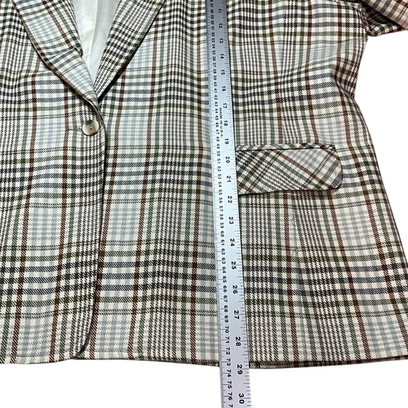 ADDITION ELLE Fully Lined Plaid Blazer Front Flap Pockets MADE IN CANADA Sz 24W - Picture 6 of 9